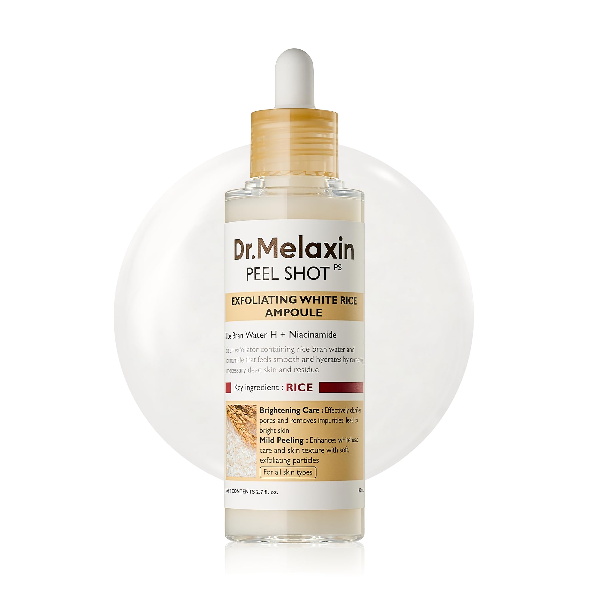 n Peel Shot Glow White Rice Peeling Ampoule with Rice Extract & - Product Imagery