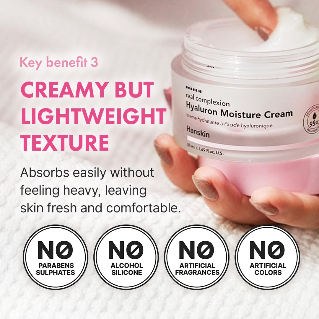 Hanskin Hyaluron Moisture Cream, Face Moisturizer for Dry Skin, 1.69 fl oz – alternate angle