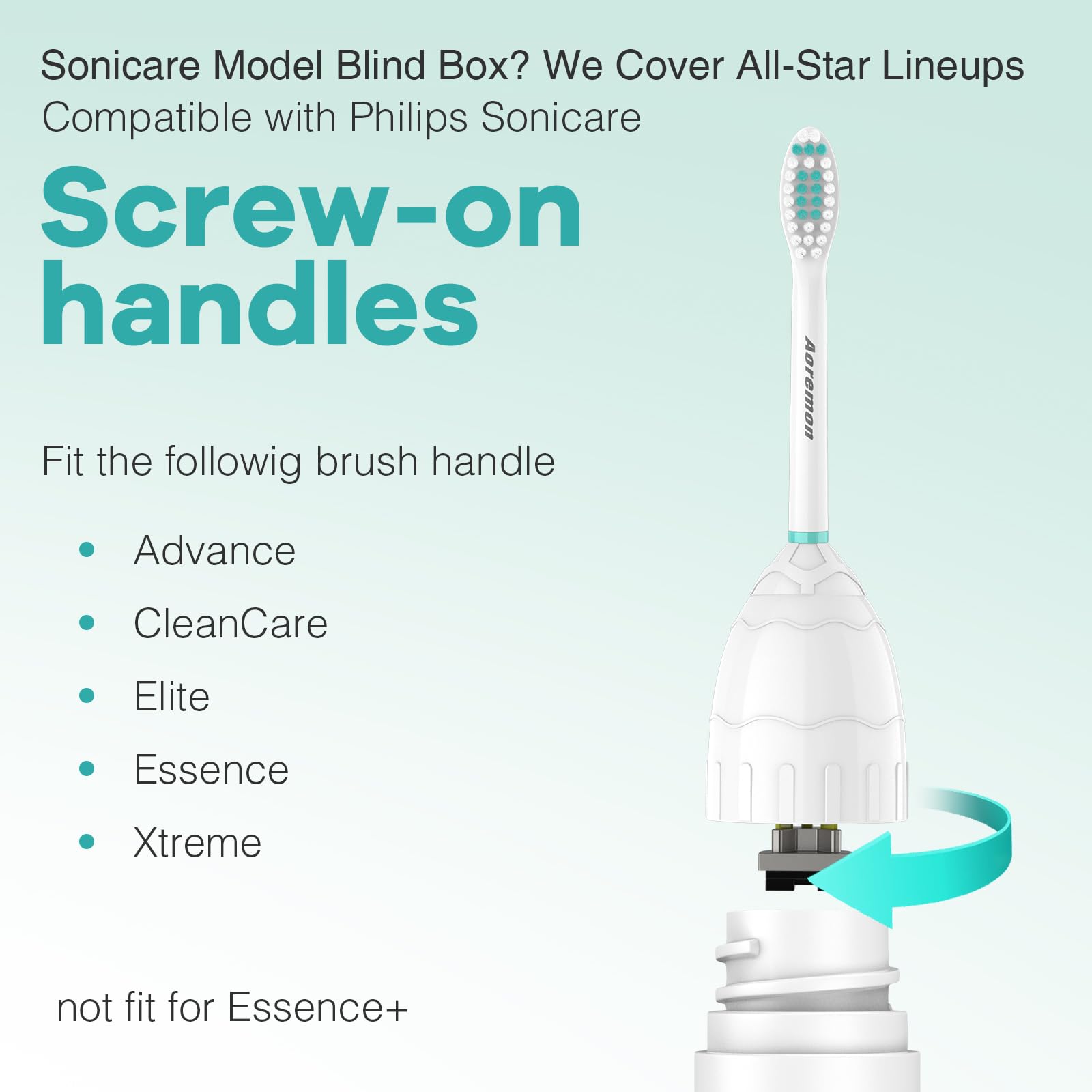 Aoremon replacement toothbrush heads for Philips Sonicare E-Series, 8-pack, compatible electric toothbrush heads, cleaning brush heads