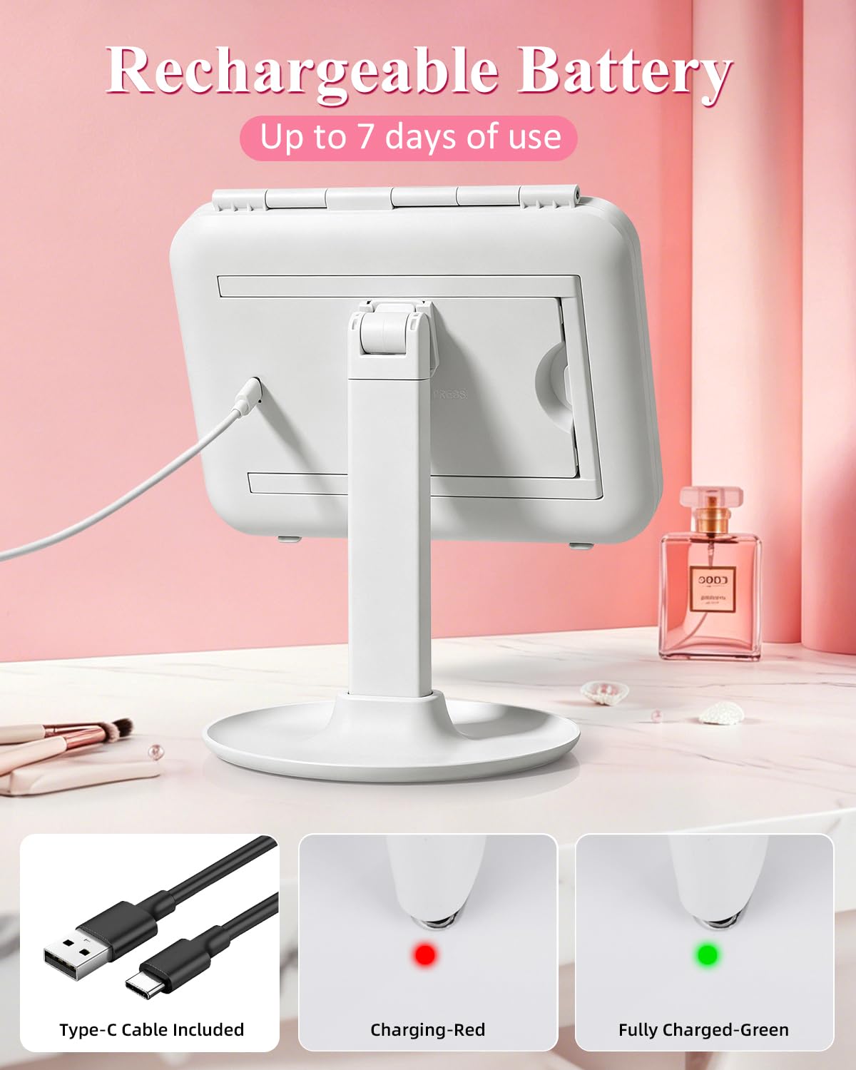 CC Mirrors Vanity Makeup Mirror with Lights, Large Lighted 10X & 40X Magnifying Mirror – full view