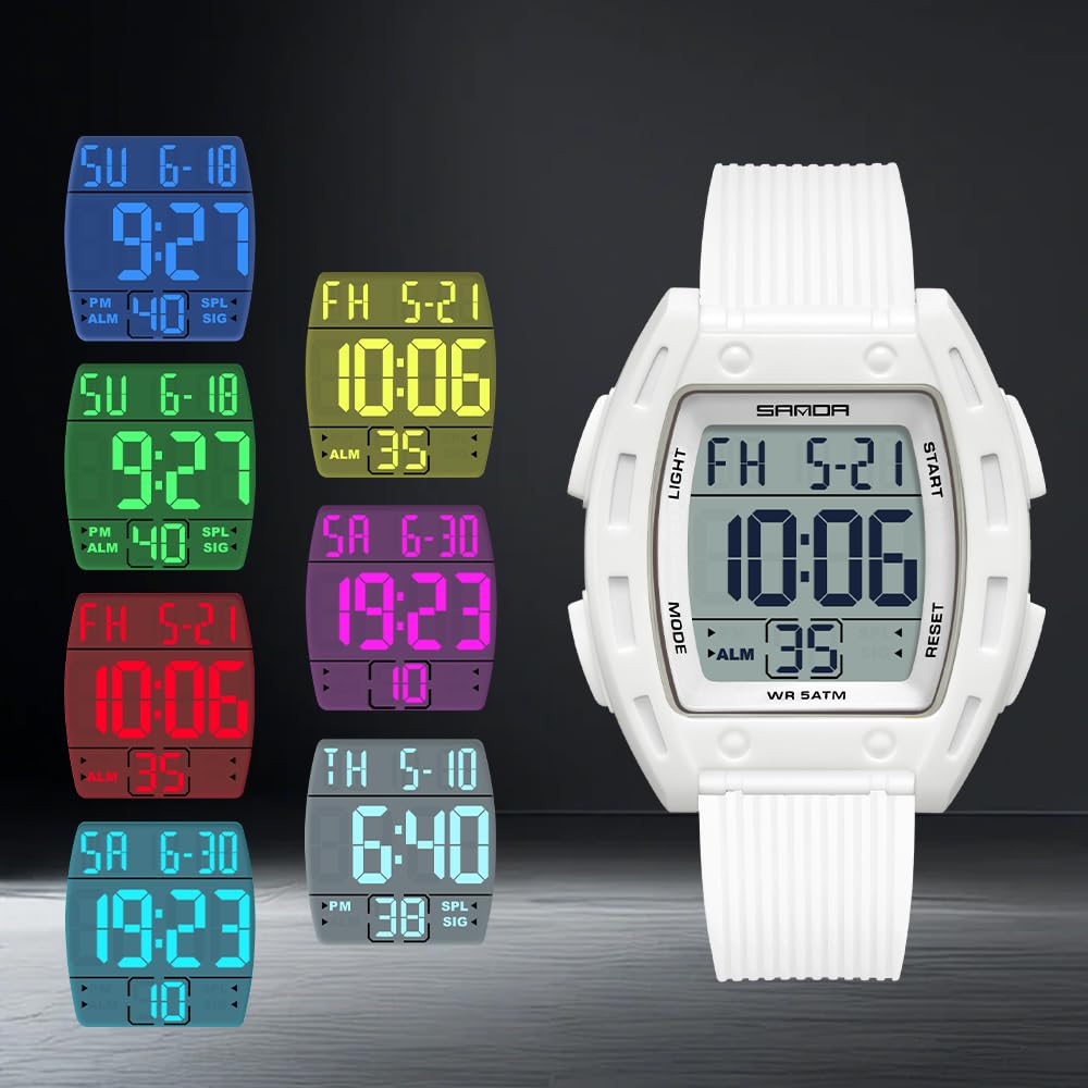 FANMIS Retro Digital Sports Watch Square Watch for Men Women with Backlight – product photo (Wrist Watches)