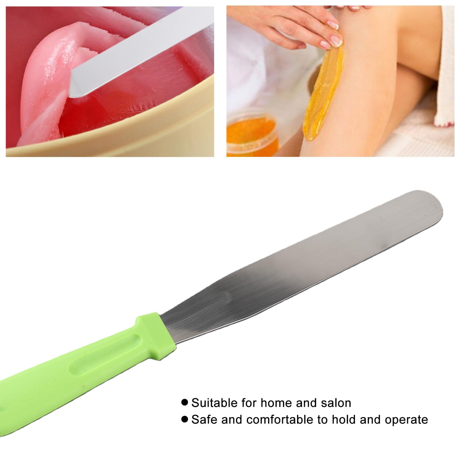 Semme Stainless Steel Hair Removal Spatula 8 Inch Straight Wax Applicator Mixing for Beeswax Multi Functional Use for Waxing Masks Baking