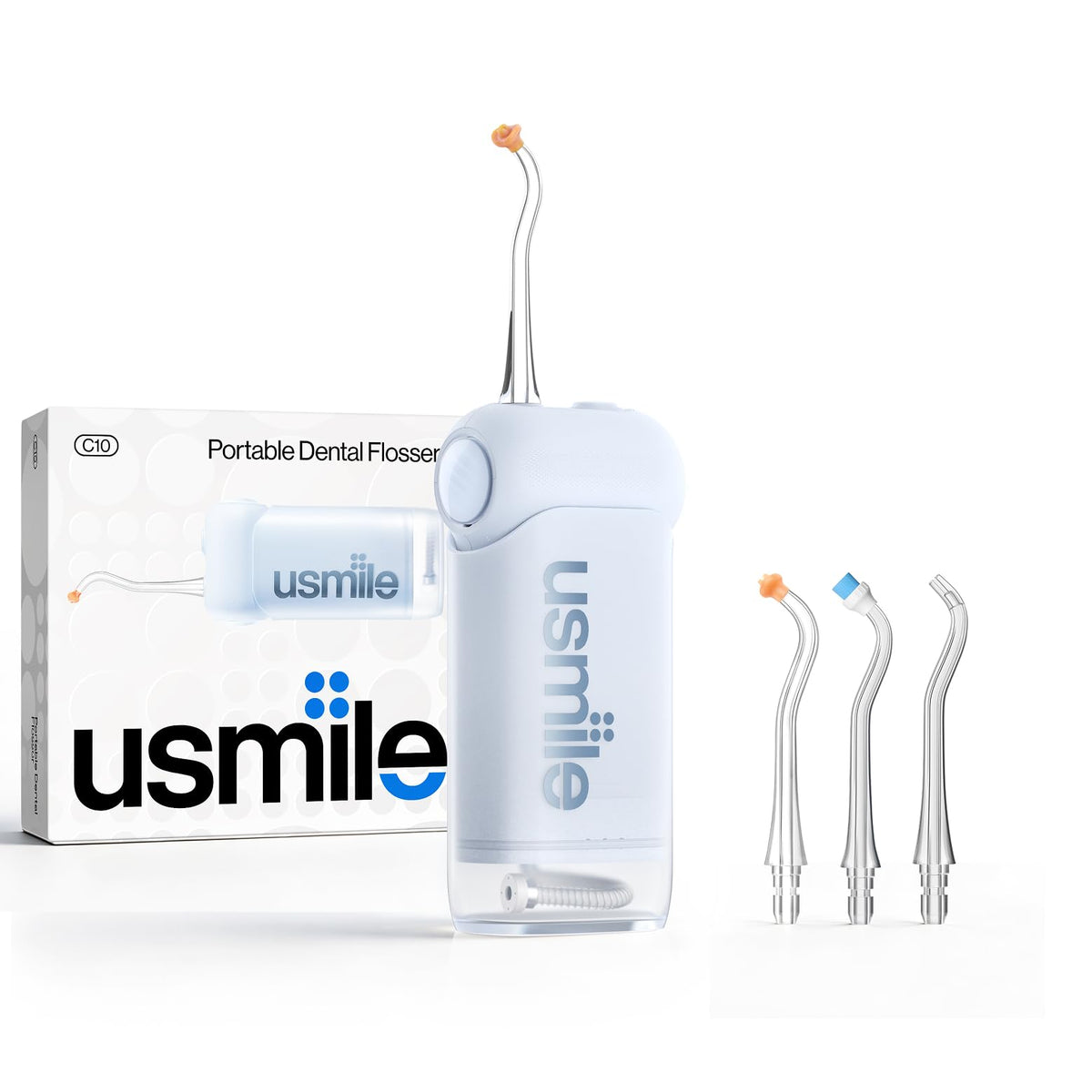 usmile C10 Portable Water Flosser for Travel, 95-Day Battery, IPX7, Blue – Blue, Plastic