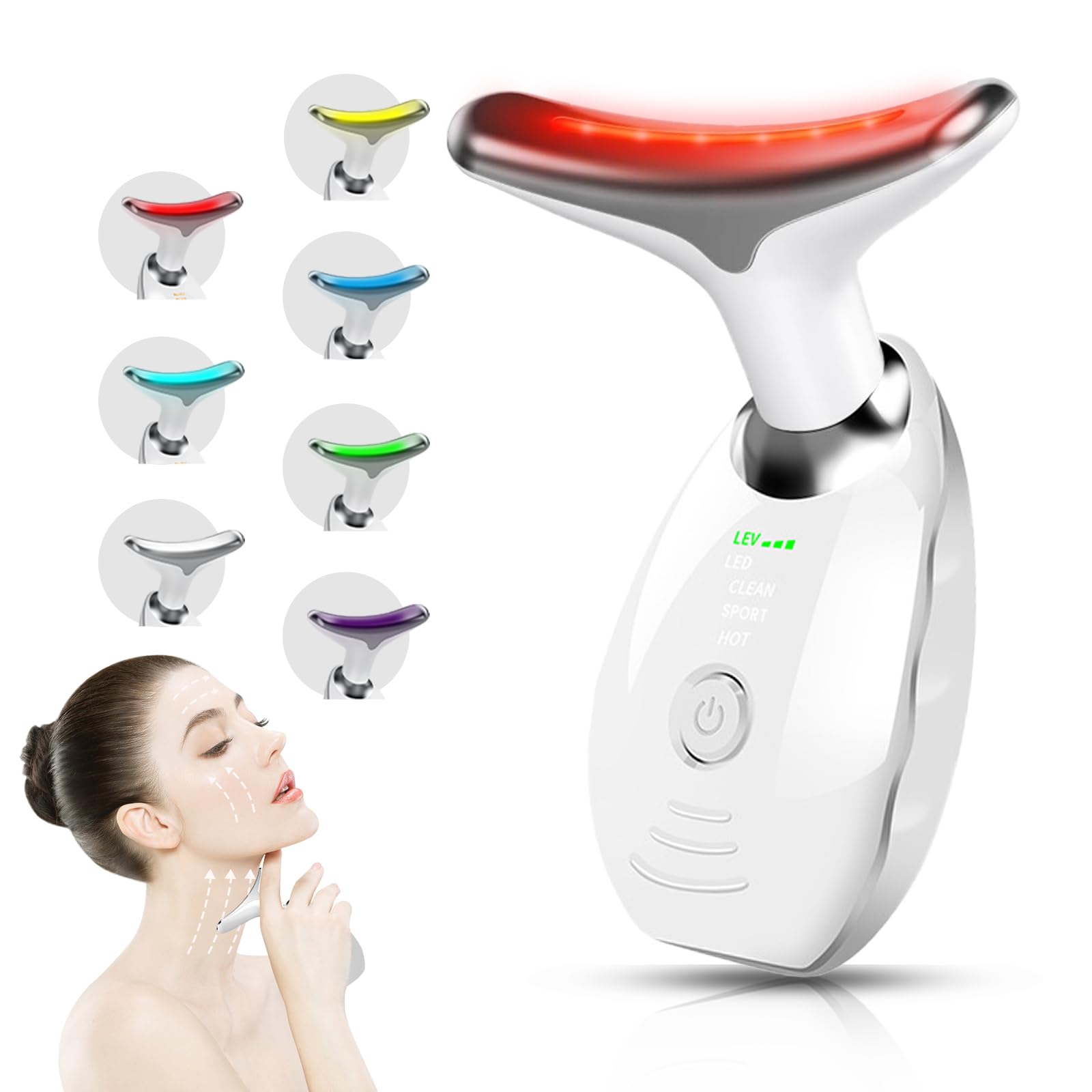 7 Color Face and Neck Massager for Skin Care, Multifunctional - Product Imagery