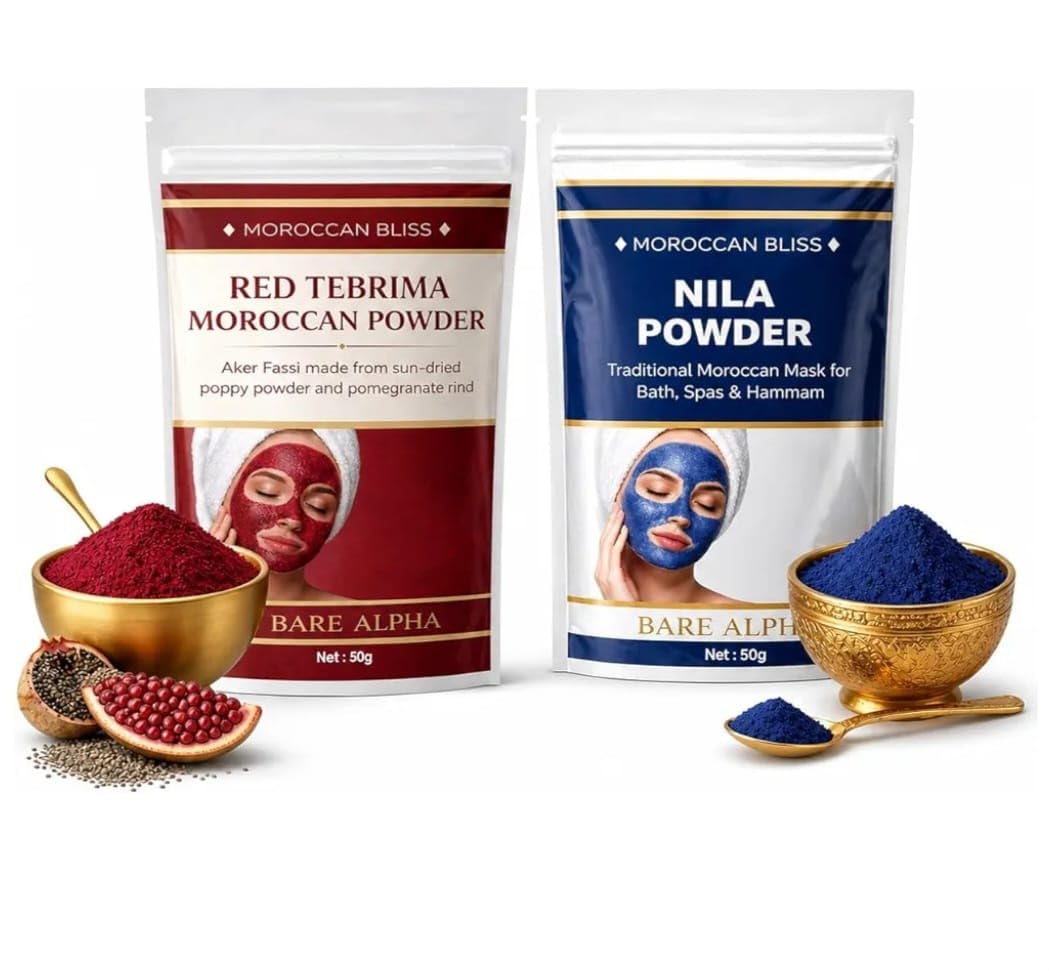 Moroccan Bliss Nila Powder and Red Tebrima Aker Fassi Powder Set - Product Imagery