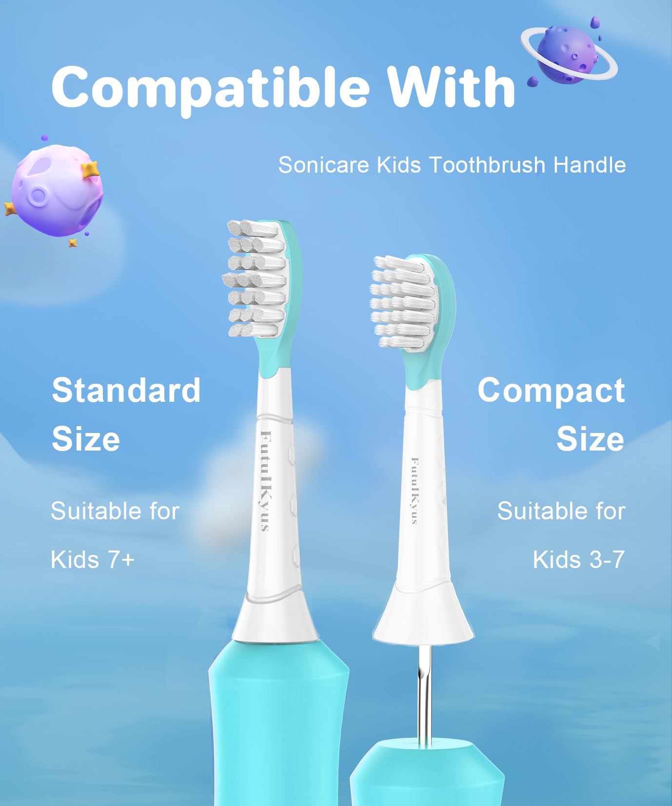 Kids Sonicare Replacement Heads Ages 3-7 | Soft 4-Pack