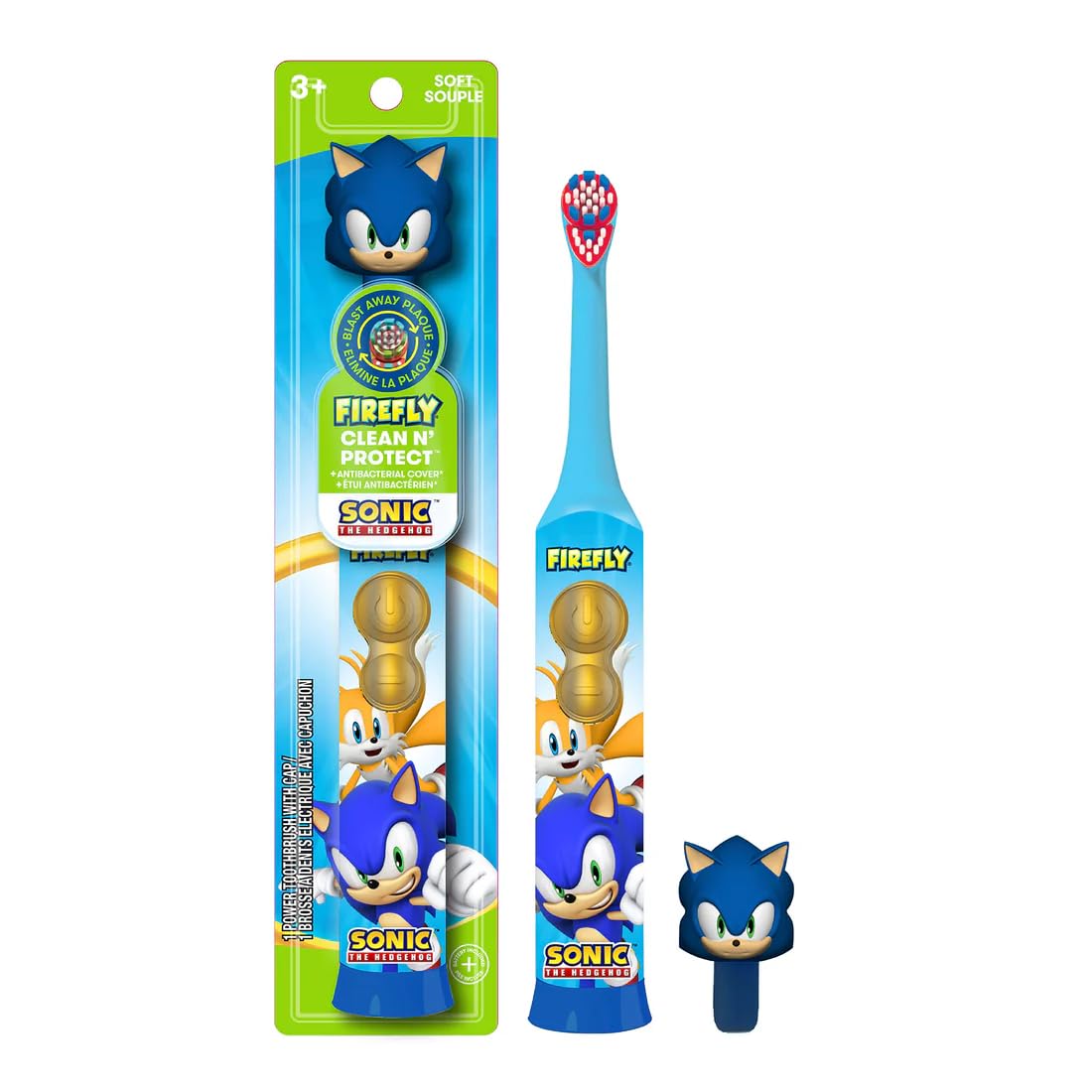 FIREFLY Clean N' Protect, Sonic The Hedgehog Toothbrush with 3D - Product Imagery