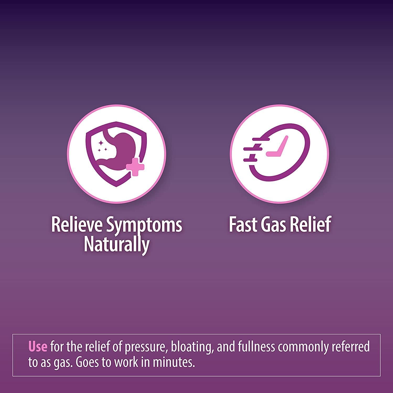 HealthA2Z® Gas Relief, Simethicone 250mg, Max Strength, 100 Purple Softgels