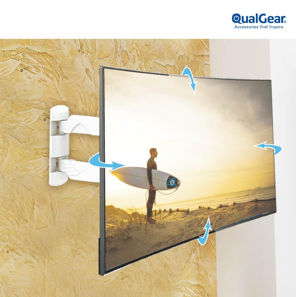 QualGear UL Listed Low Profile Full Motion TV Wall Mount for 23-42 Inch TVs – alternate angle
