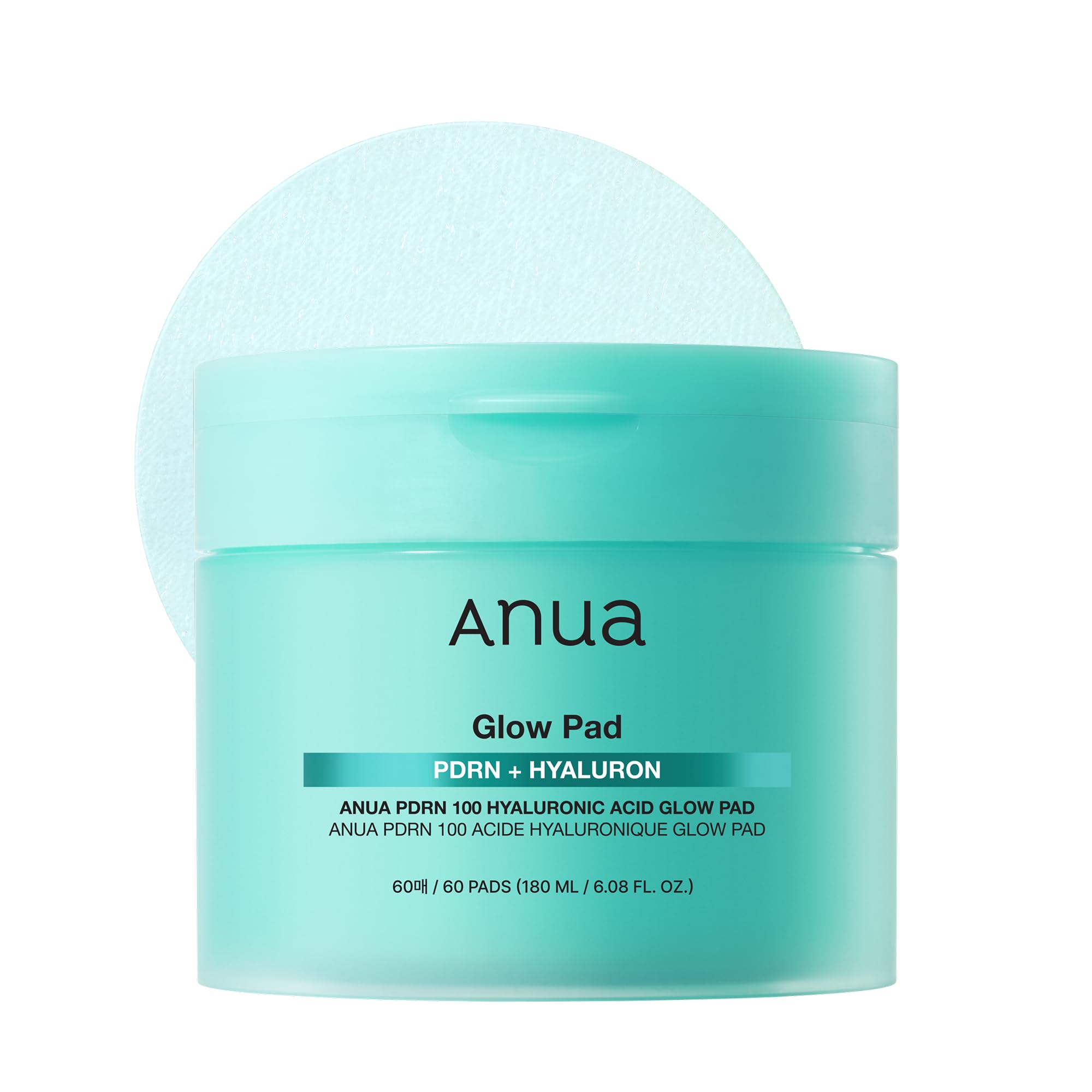 Anua PDRN 100 Hyaluronic Acid Toner Pad, 6.1 fl oz, 60 Count - Product Imagery