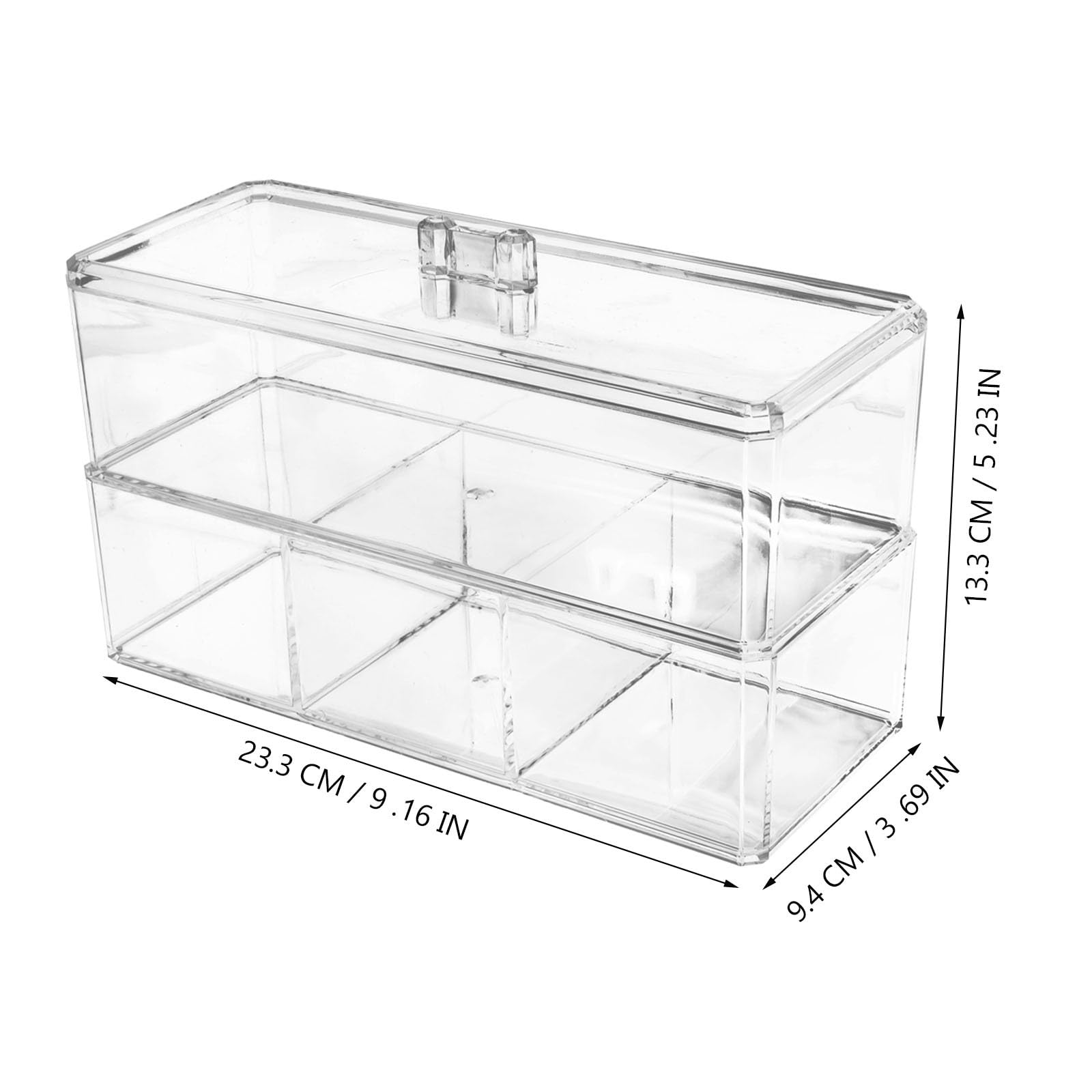 MAGICLULU makeup puff holder caddy with 2-layer acrylic organizer, featuring 4 compartments for beauty sponges and cosmetics.
