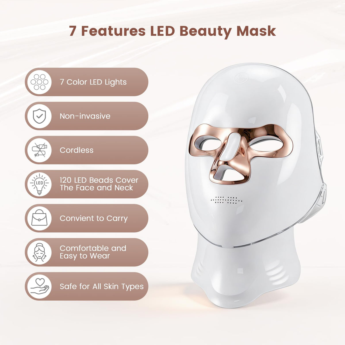 LED Light Therapy Mask for Face and Neck LED Face Mask Light - cibqun Official Imagery - 4