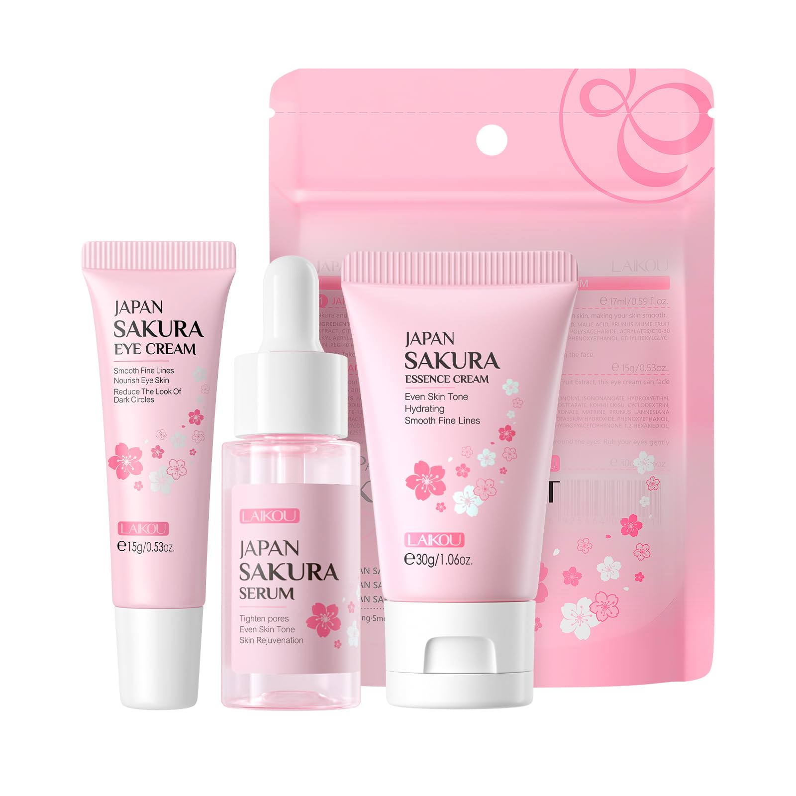 LAIKOU Skin Care Set JAPAN SAKURA Beauty Gift Sets Skin Care Kit - Product Imagery