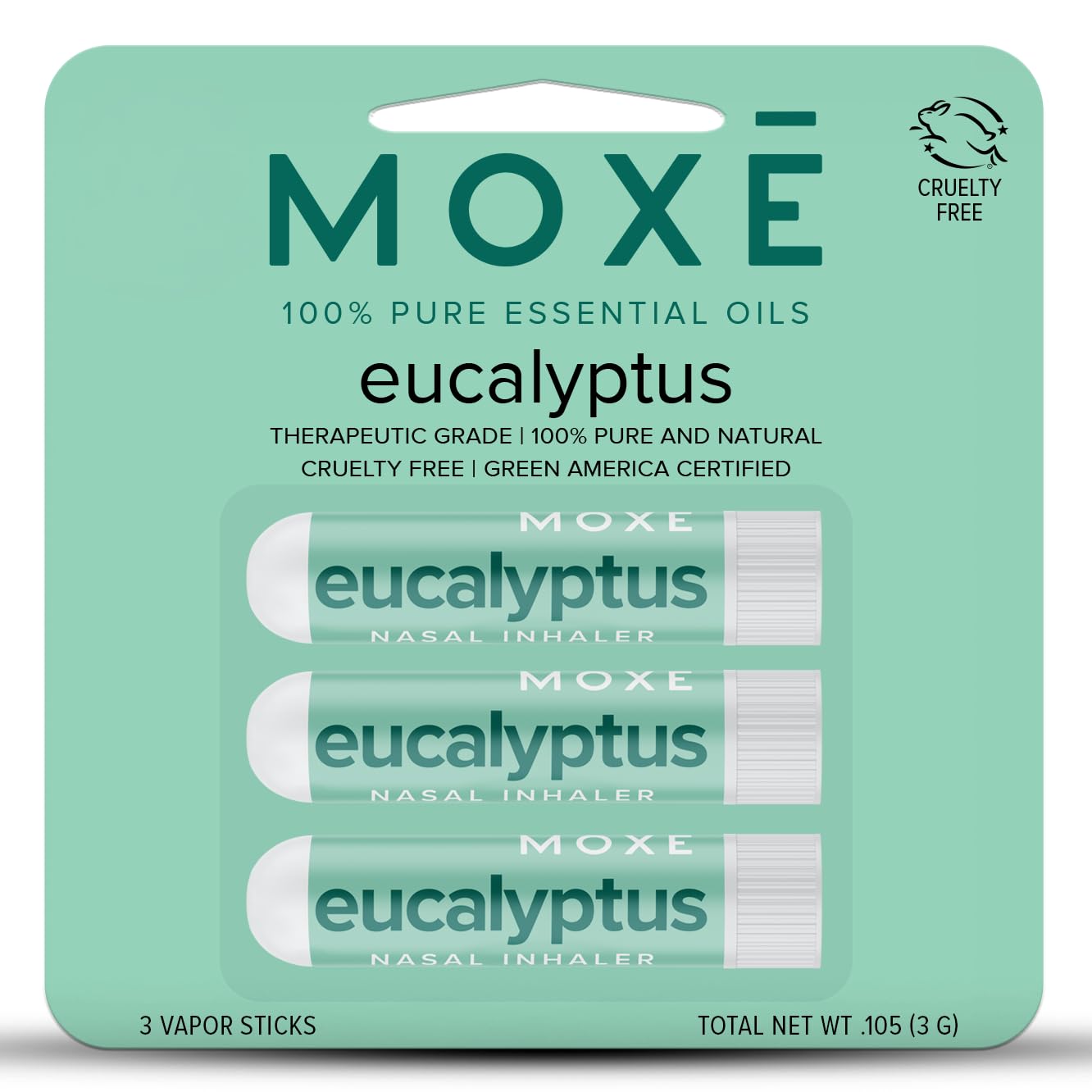 MOXĒ Eucalyptus Nasal Inhaler 3-Pack | Sinus Relief