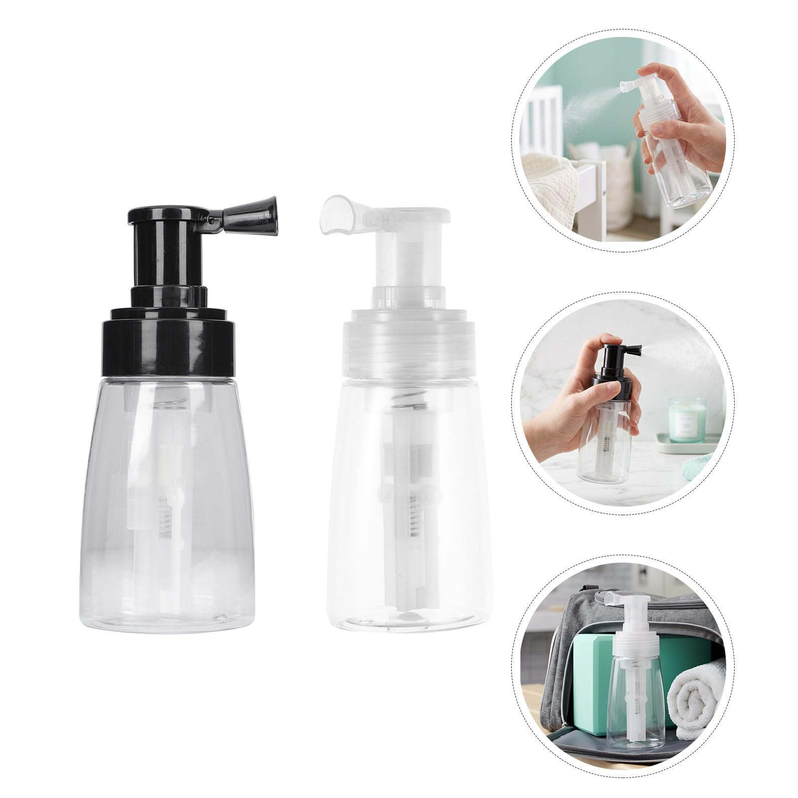 Yardwe 2pcs Refillable Powder Spray Bottle 180ml Plastic Sprayer