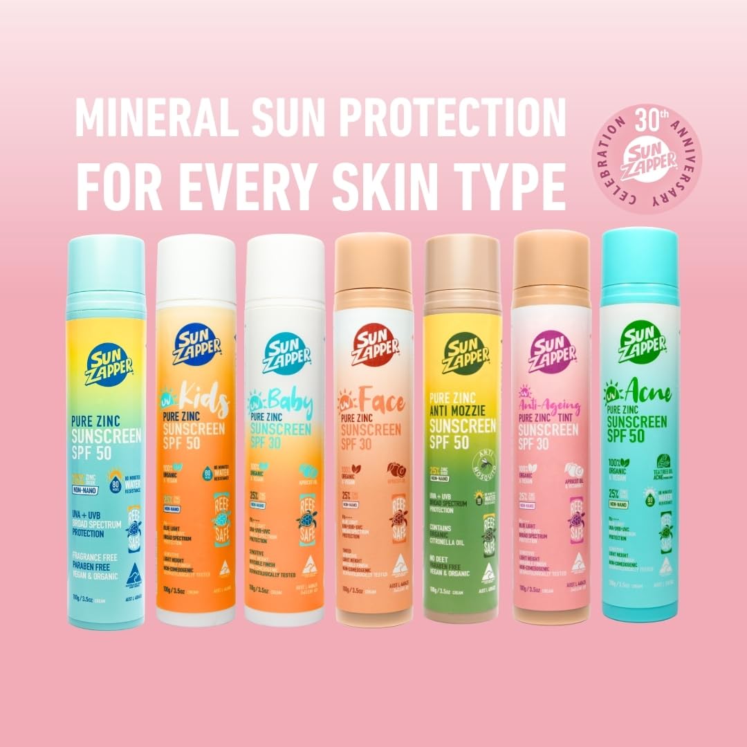 Sun Zapper Face Pure Zinc Sunscreen SPF 30 Pump 100g – product photo (Facial Sunscreens)