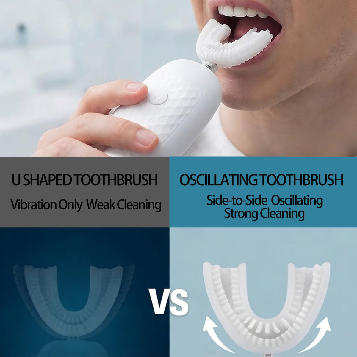 U Shaped Oscillating Ultrasonic Electric Toothbrush for - Magentak Official Imagery - 5