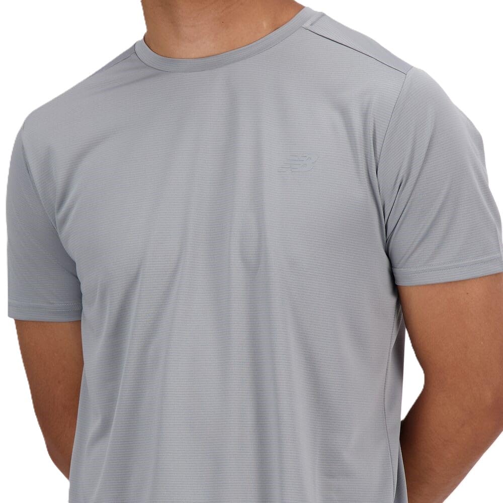 New Balance Men's Sport Essentials Heathertech T-Shirt – full view, size Chest (in) Waist (in)