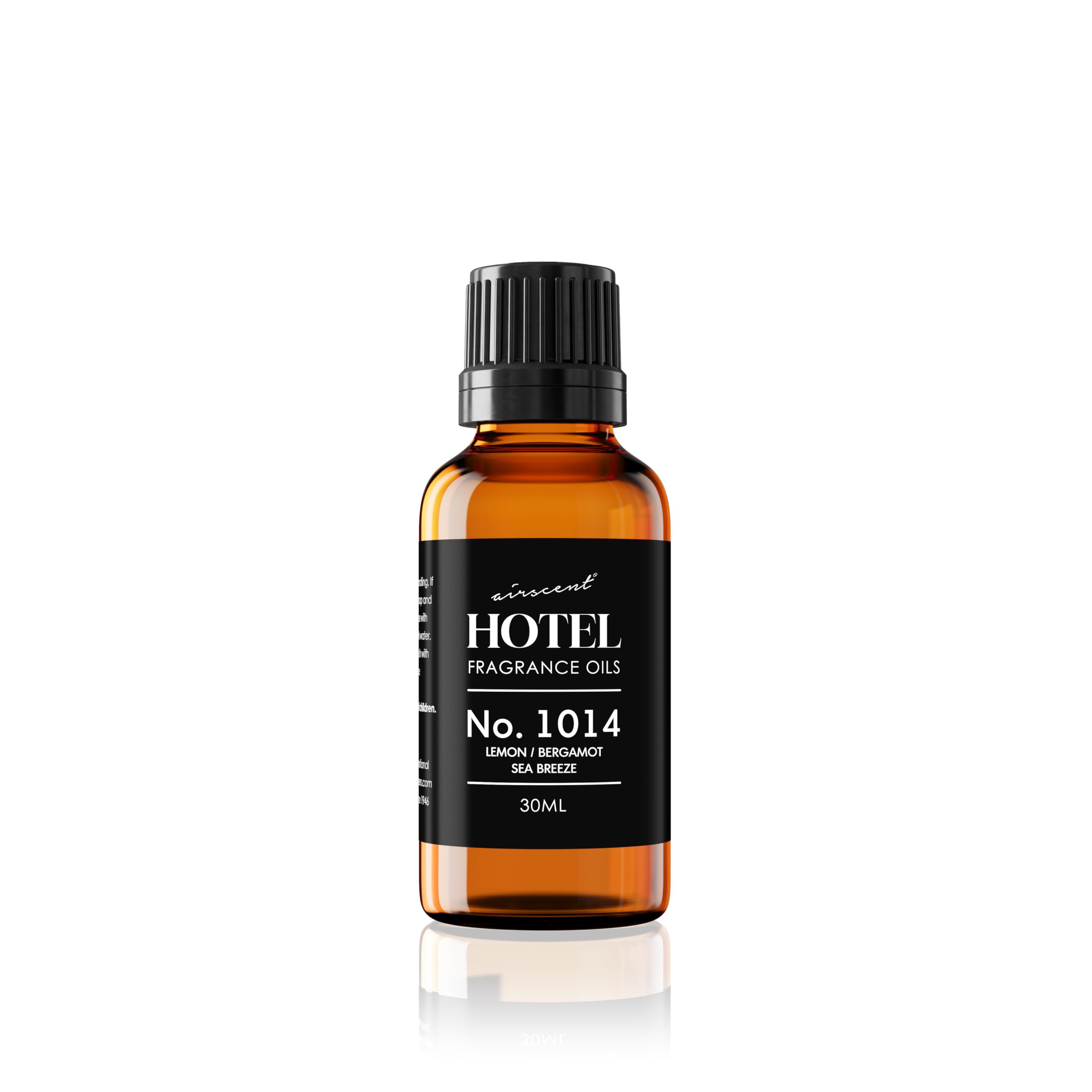 Air-Scent Hotel Diffuser Oil No. 1014, 5-Star Blend, 30mL essential oil bottle with elegant packaging and diffuser cap.