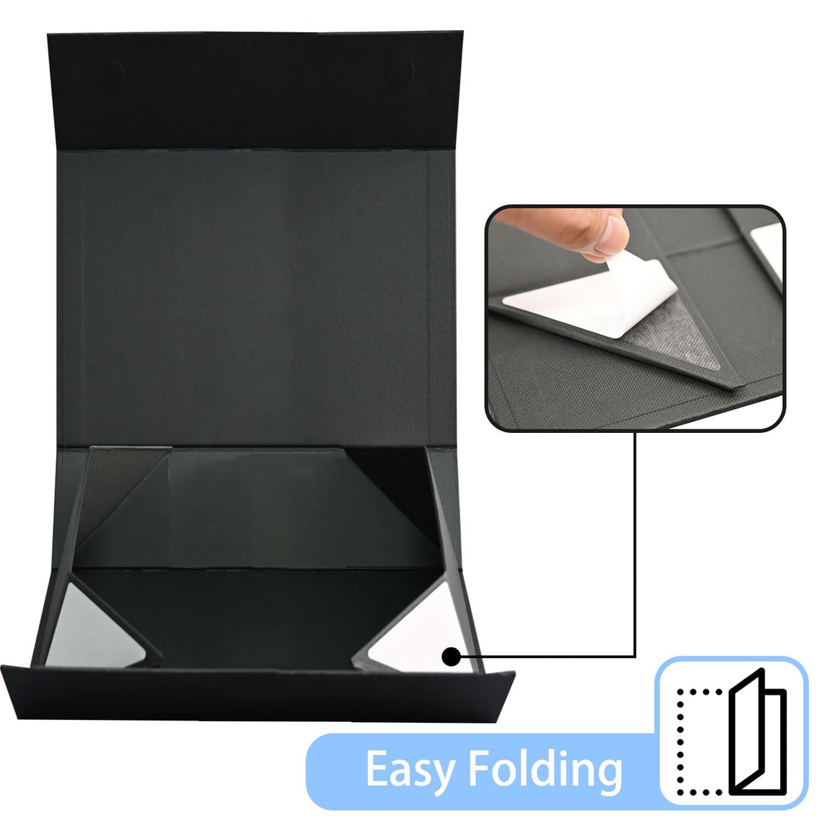 5 Pack 13 5x10x4 Black Magnetic Gift Boxes Bulk with Ribbon - LIFELUM Official Imagery - 4