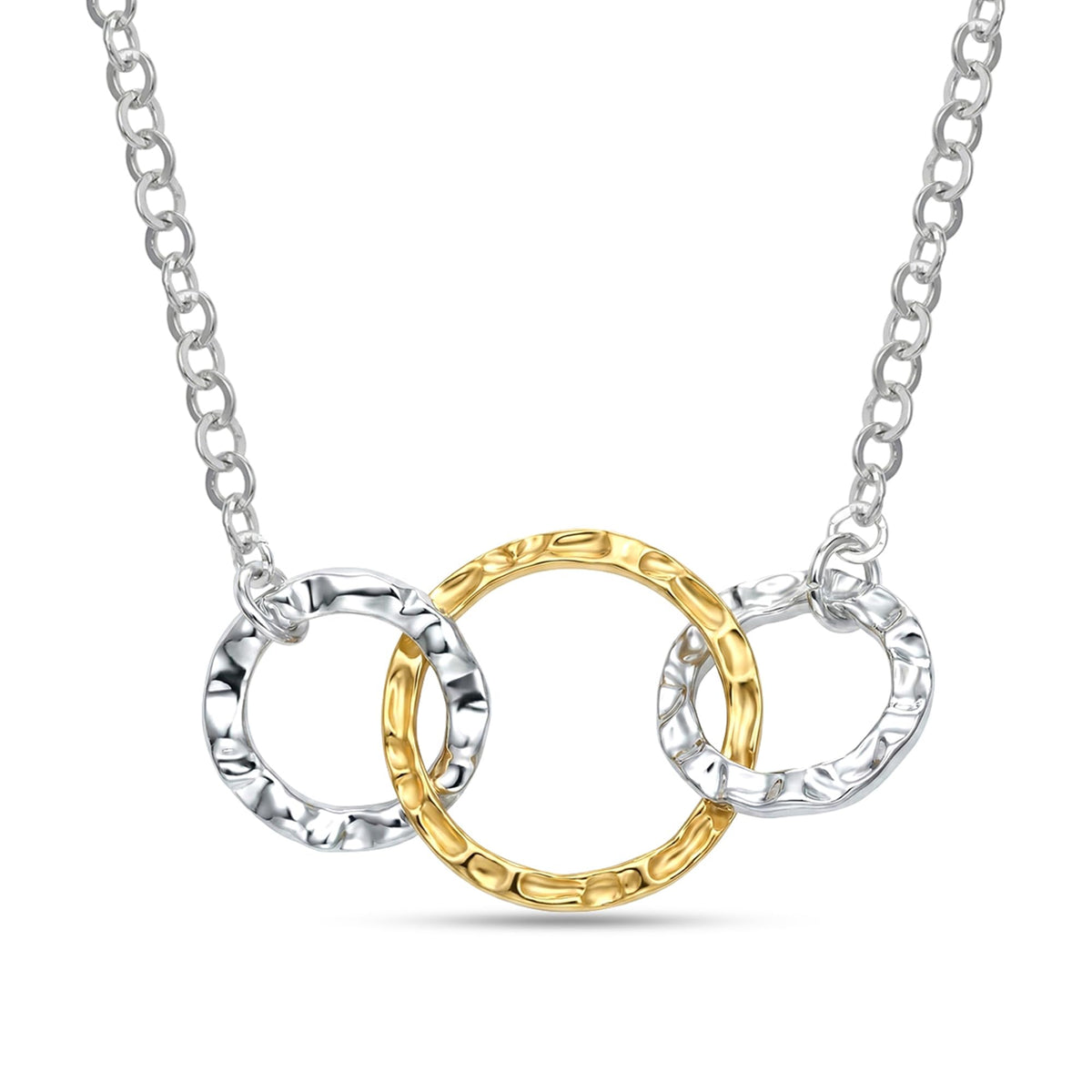 LeCalla 925 Sterling Silver Hammered Necklace for Women | Italian Handmade Hammered Texture Pendant Necklaces | Women's 