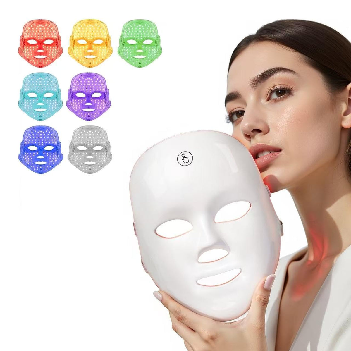 TOYHIS LED Face Mask Light Therapy,LED Light Therapy Mask for Face，Portable 7 Colors LED Facial Skin Care Mask for Home 