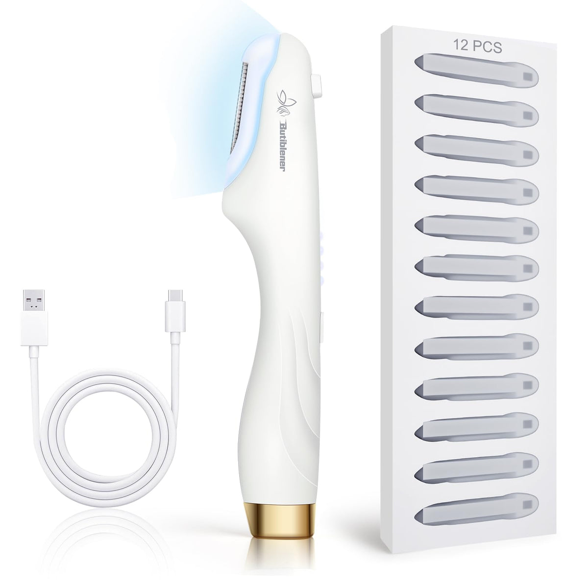 Butiblener Sonic Dermaplane razor for Women Face (White-razor 02) – product photo (Microdermabrasion Devices)
