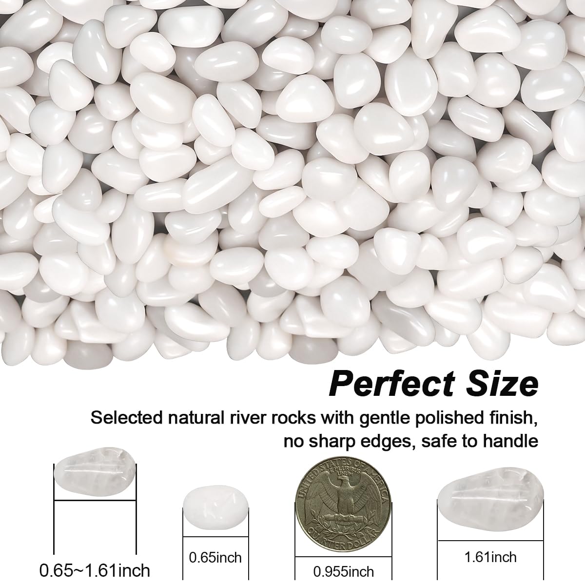 Virekm Aquarium Gravel,Landscaping Pebbles, Decorative Ornamental Pebbles Garden – product photo (Pebbles)