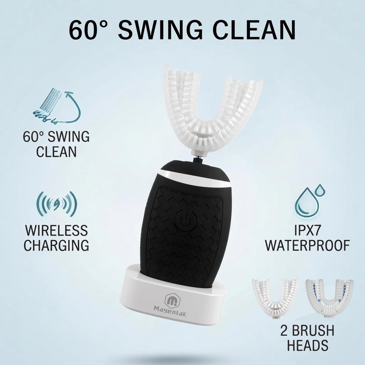 U Shaped Oscillating Ultrasonic Electric Toothbrush for - Magentak Official Imagery - 4