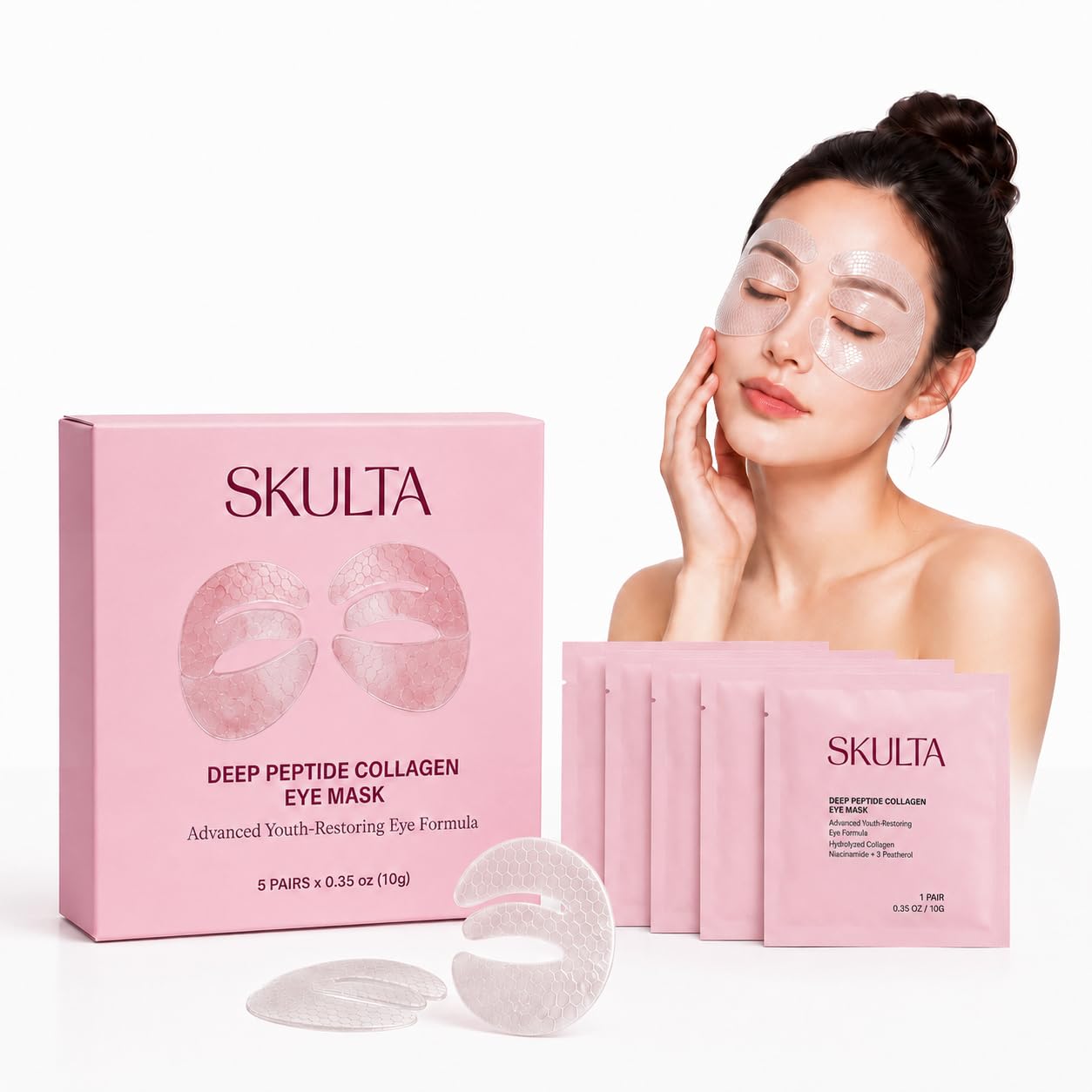 Deep Peptide Collagen Eye Mask, 3-Piece Full Eye Contour - Product Imagery
