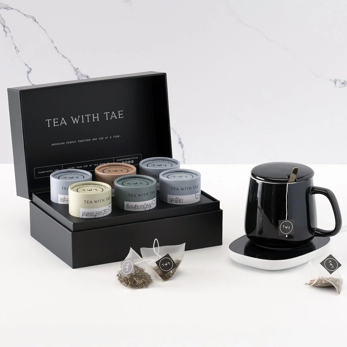 Luxury Tea Gift Set with Mug Warmer Premium Tea Collection - HomeWetBar Official Imagery - 3