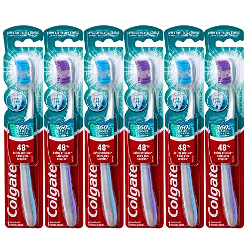 Colgate 360 Enamel Health Sensitive Toothbrush, Compact Head, - Product Imagery