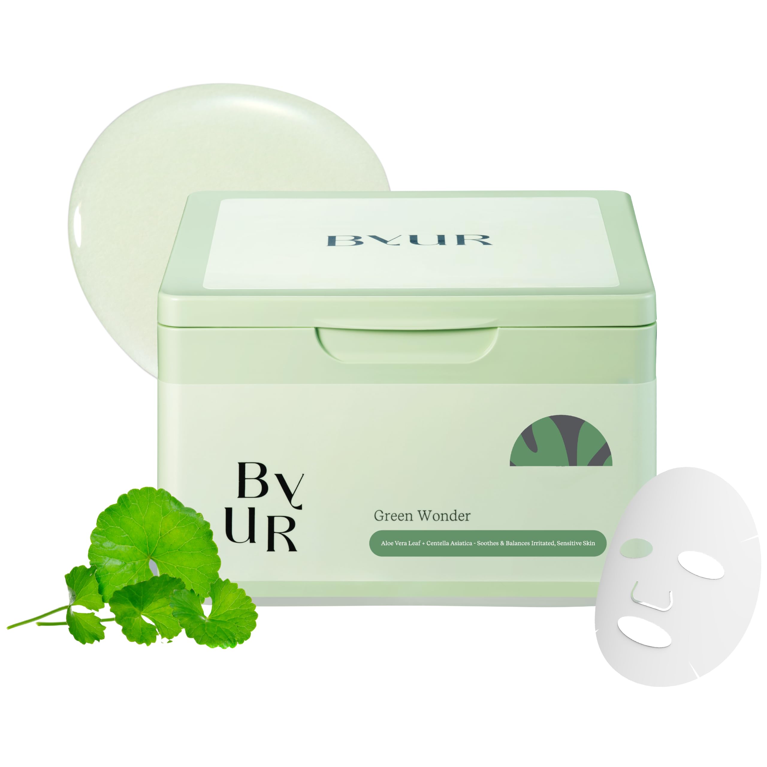 ByUR Green Wonder Daily Aqua Serum Mask (30 Count) Hydrating - Product Imagery