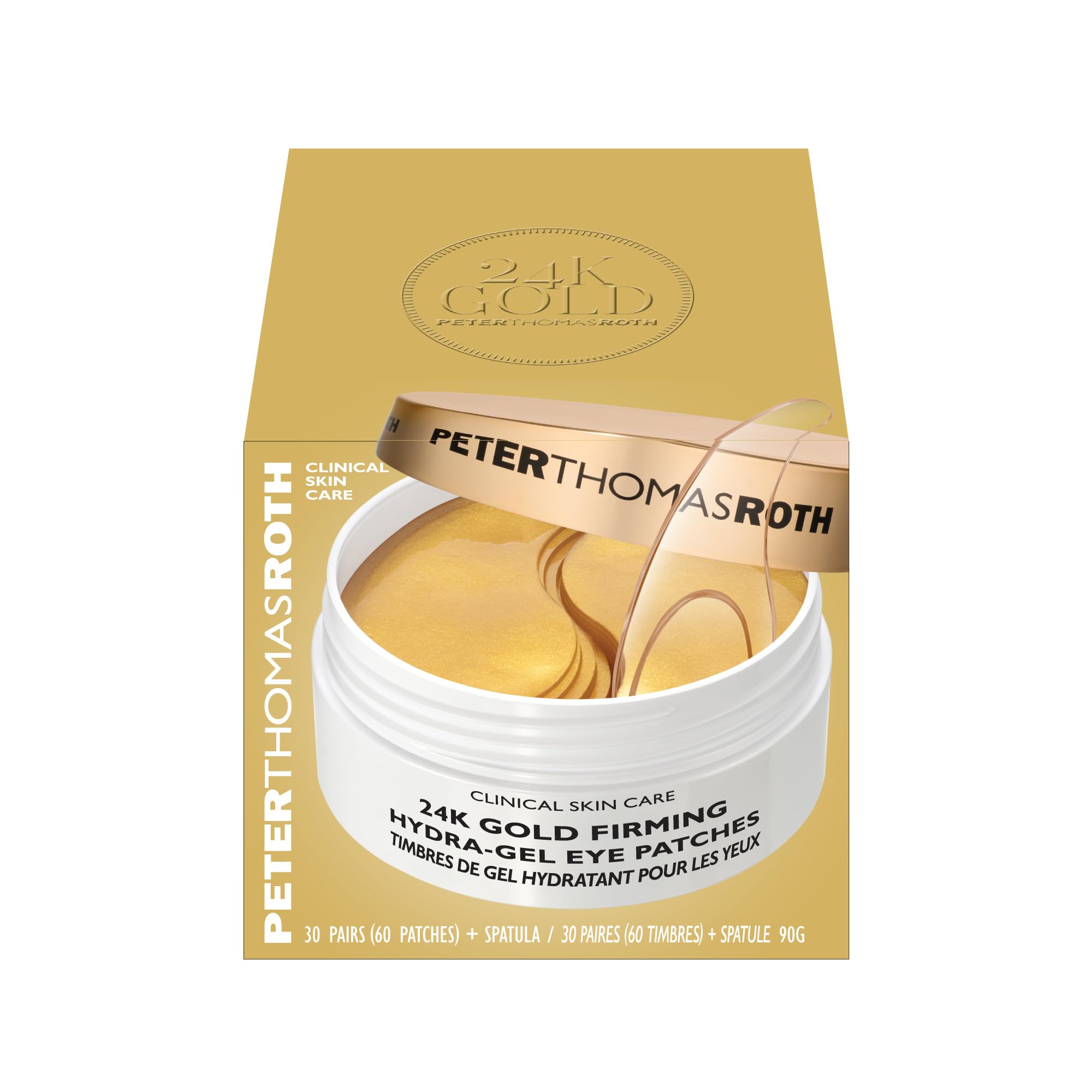 Peter Thomas Roth | 24K Gold Firming Hydra-Gel Eye Patches | Gold-Infused Eye Mask Patches for Fine Lines, Crow's Feet and Dark Circles