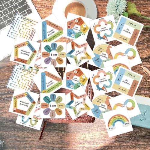 Stamiratiy 240Pcs Breathing Card Calming Corner Posters Decor - Product Imagery