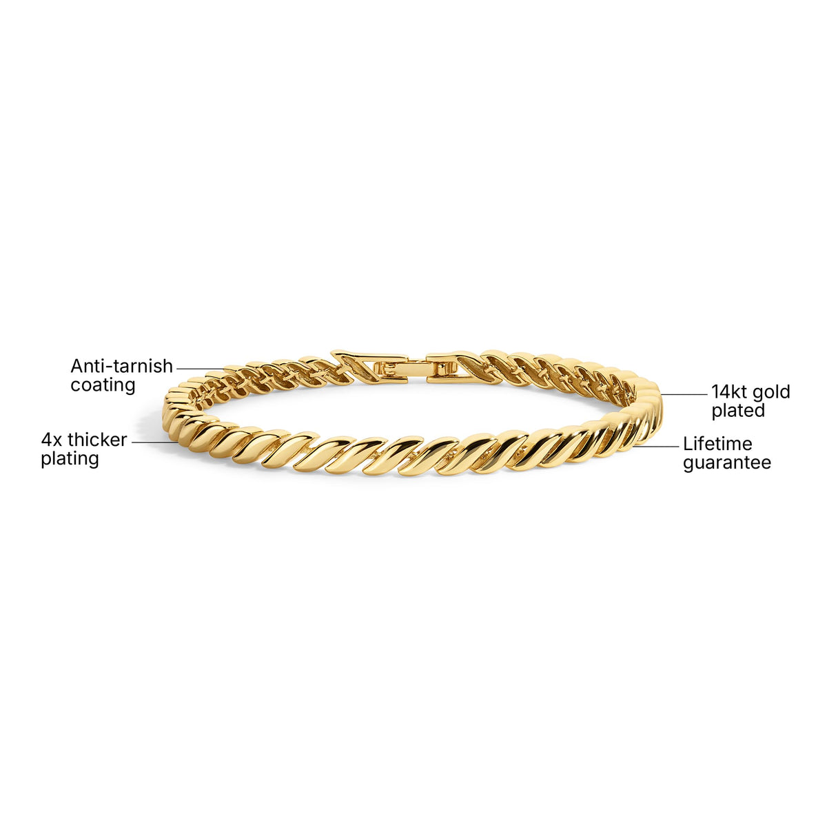 Electric Picks Madden Bracelet, Gold Plated Cable Chain Bracelet for Women – packaging and label