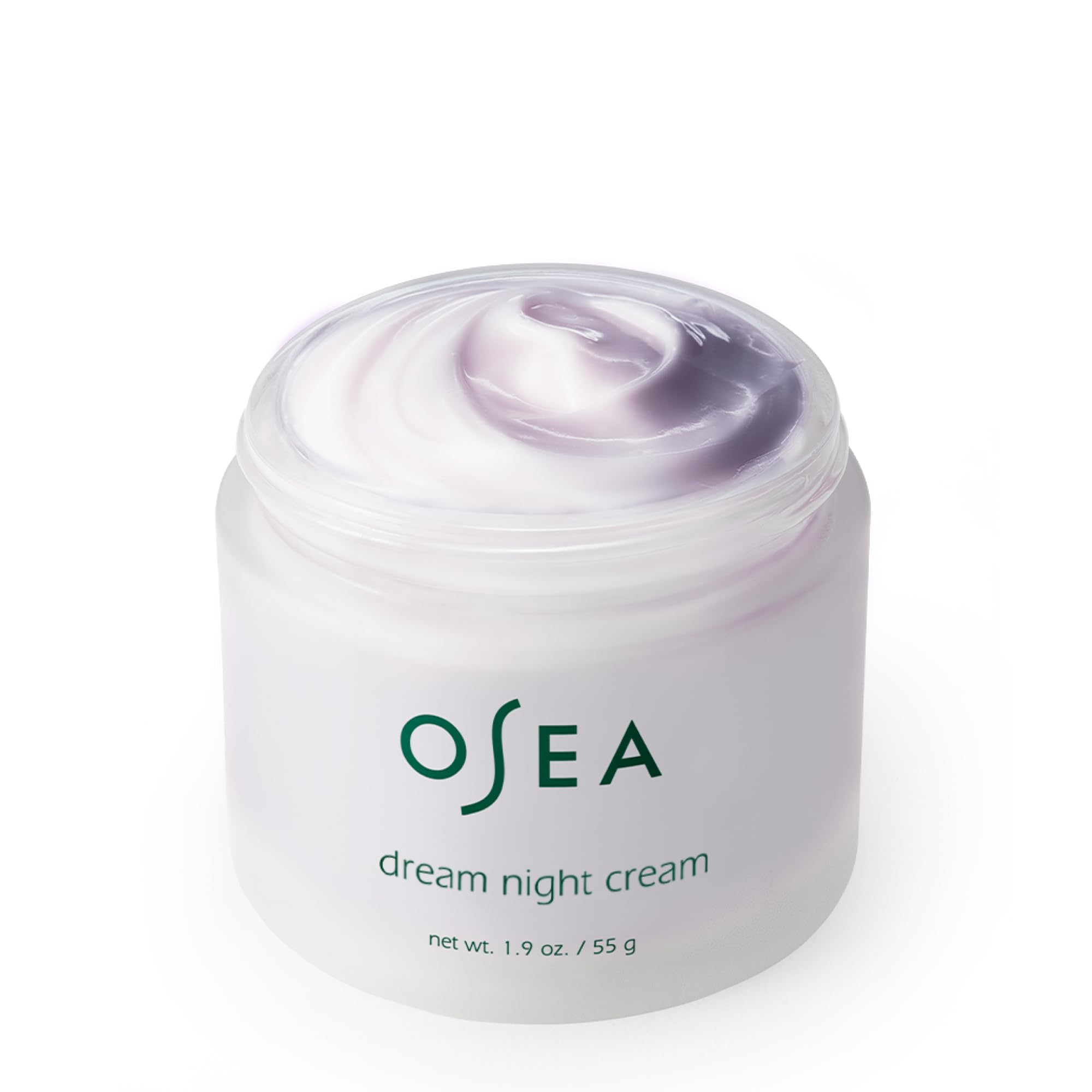 OSEA Dream Night Cream Bio-Retinol skin moisturizer in 1.7oz jar, featuring luxurious anti-aging formula with nourishing ingredients.