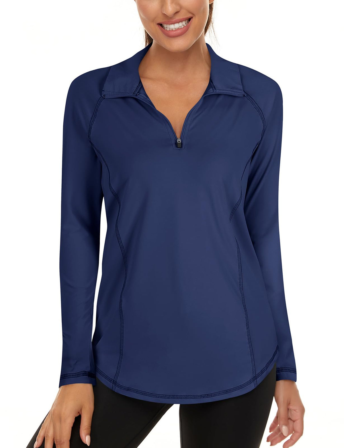 LURANEE Womens UPF 50+ Long Sleeve 1/4 Zip Pullover Athletic Hiking Running Workout Tops – product photo (T-Shirts)