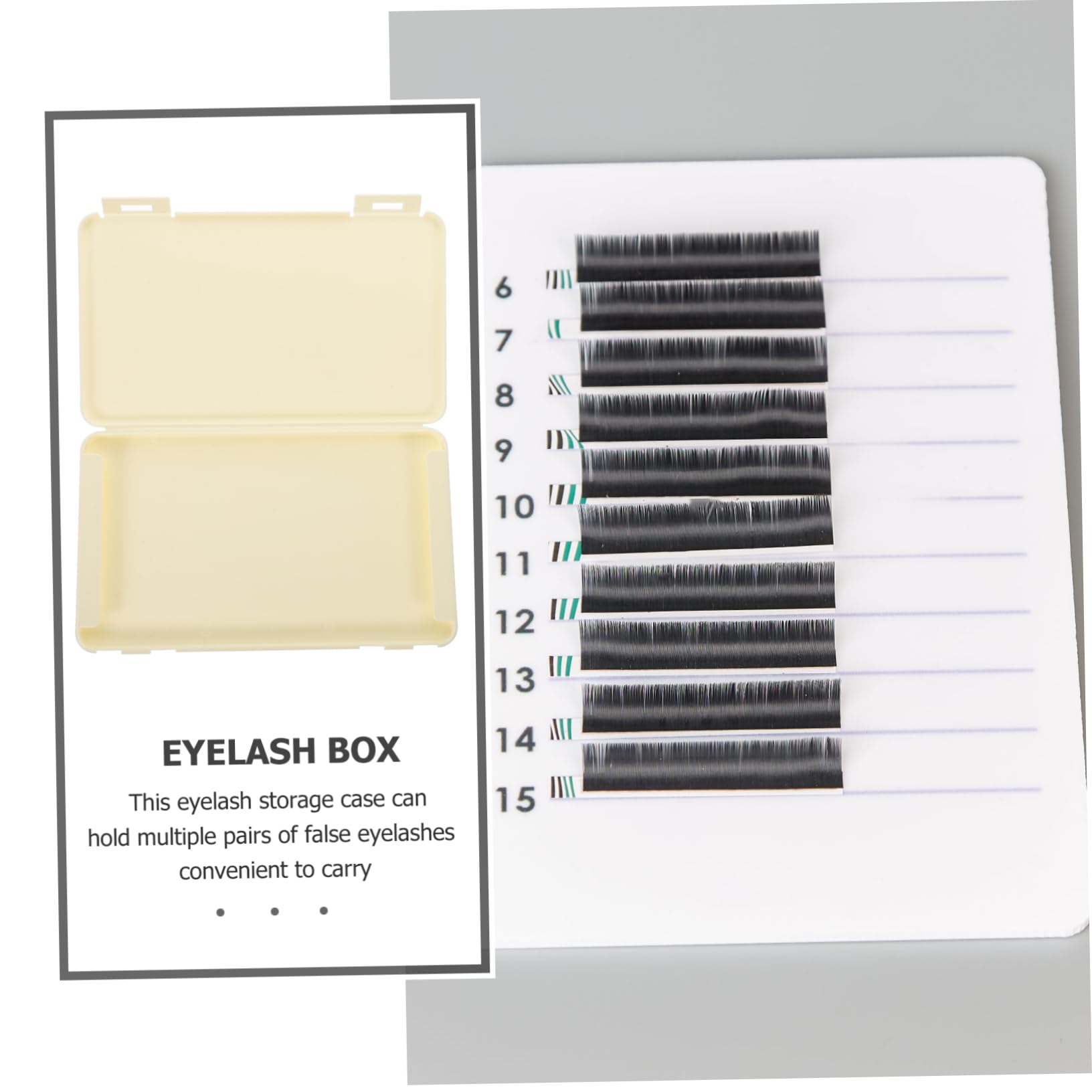 BESTYASH Large Capacity Eyelash Case, 2Pcs PP Lash Tray Organizer Beige
