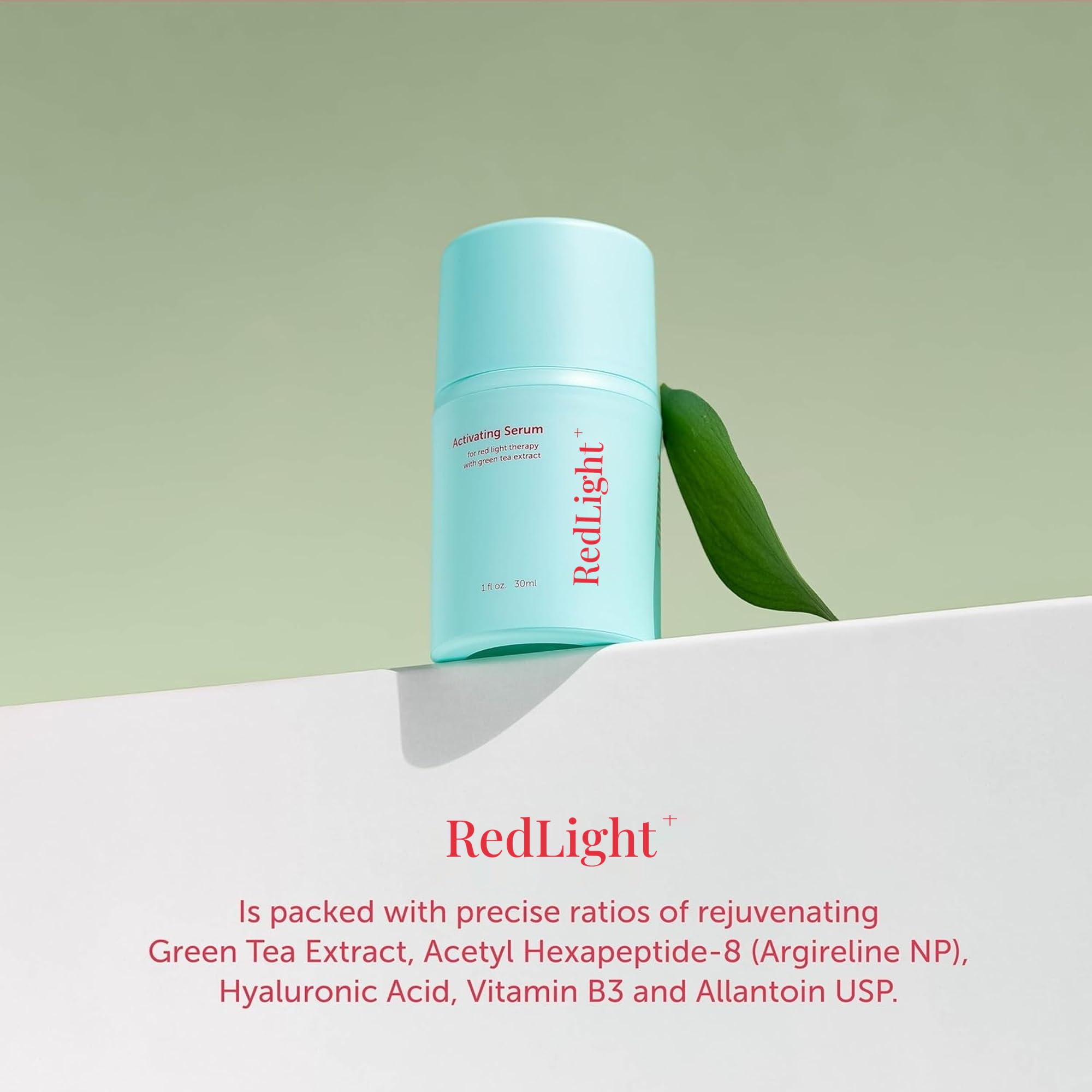 Berkland Matcha Red Light Therapy Activation Serum for Face & Neck - Made in USA - Stays Workable a Full Session, No Sticky Drag - Niacinamide, Hyaluronic Acid & Ceramides - Fragrance-Free, 1 fl oz