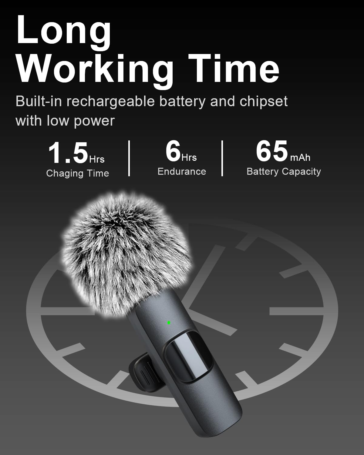 SmaFun Mini Microphone for iPhone/Android/Camera 3 in 1 Wireless Lavalier Mic with Noise Cancellation Plug&Play Clip-On,
