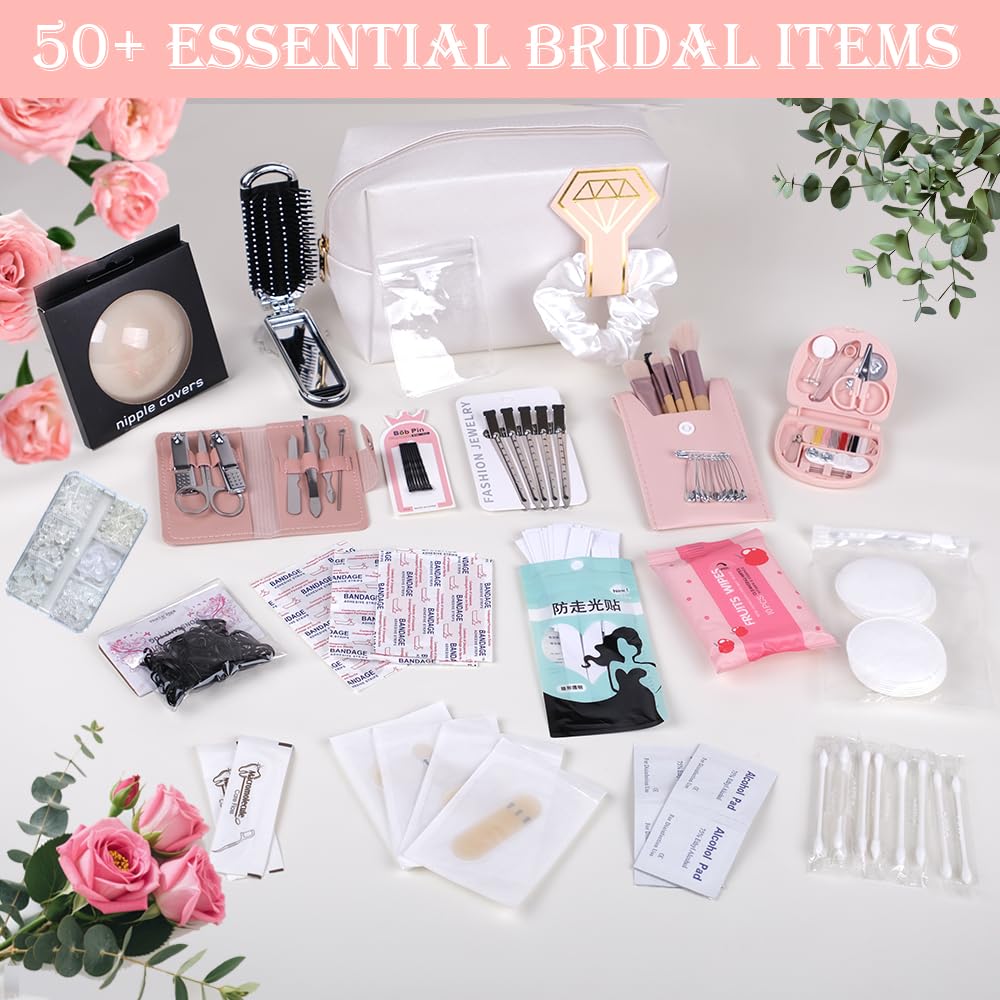 Tindisonka Emergency Kit for Women – Mini Emergency Kit with 50+ Essentials, Bridal & Wedding Day Survival Kit, Travel S