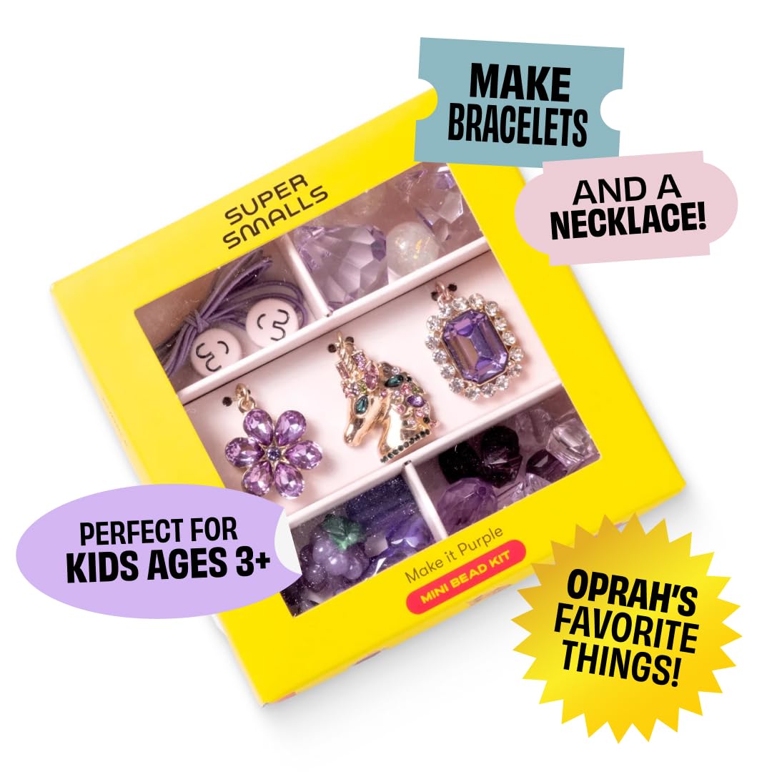 Super Smalls Make It Purple Mini Bead Kit | Ages 4+ – packaging and label