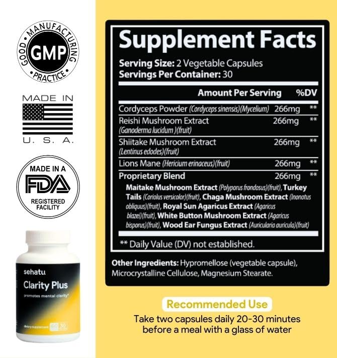 Clarity Plus Cognitive Wellness Supplement | Packed with 10 - Product Imagery