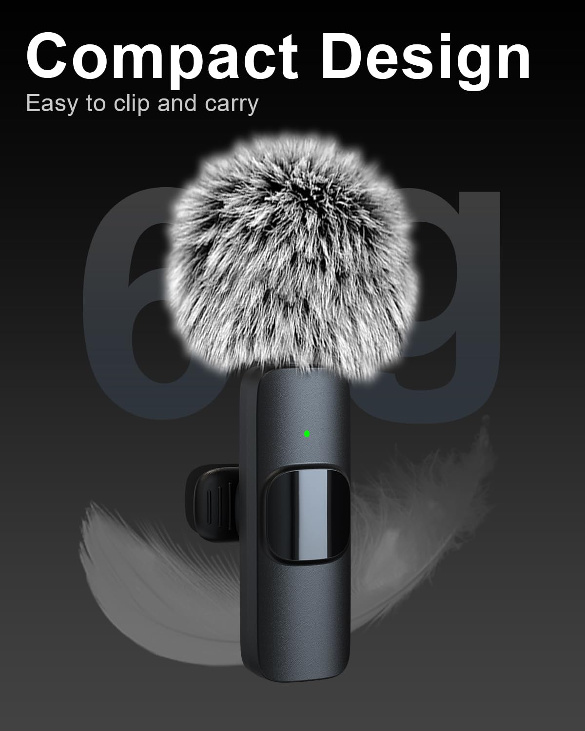 SmaFun Mini Microphone for iPhone/Android/Camera 3 in 1 Wireless Lavalier Mic with Noise Cancellation Plug&Play Clip-On,