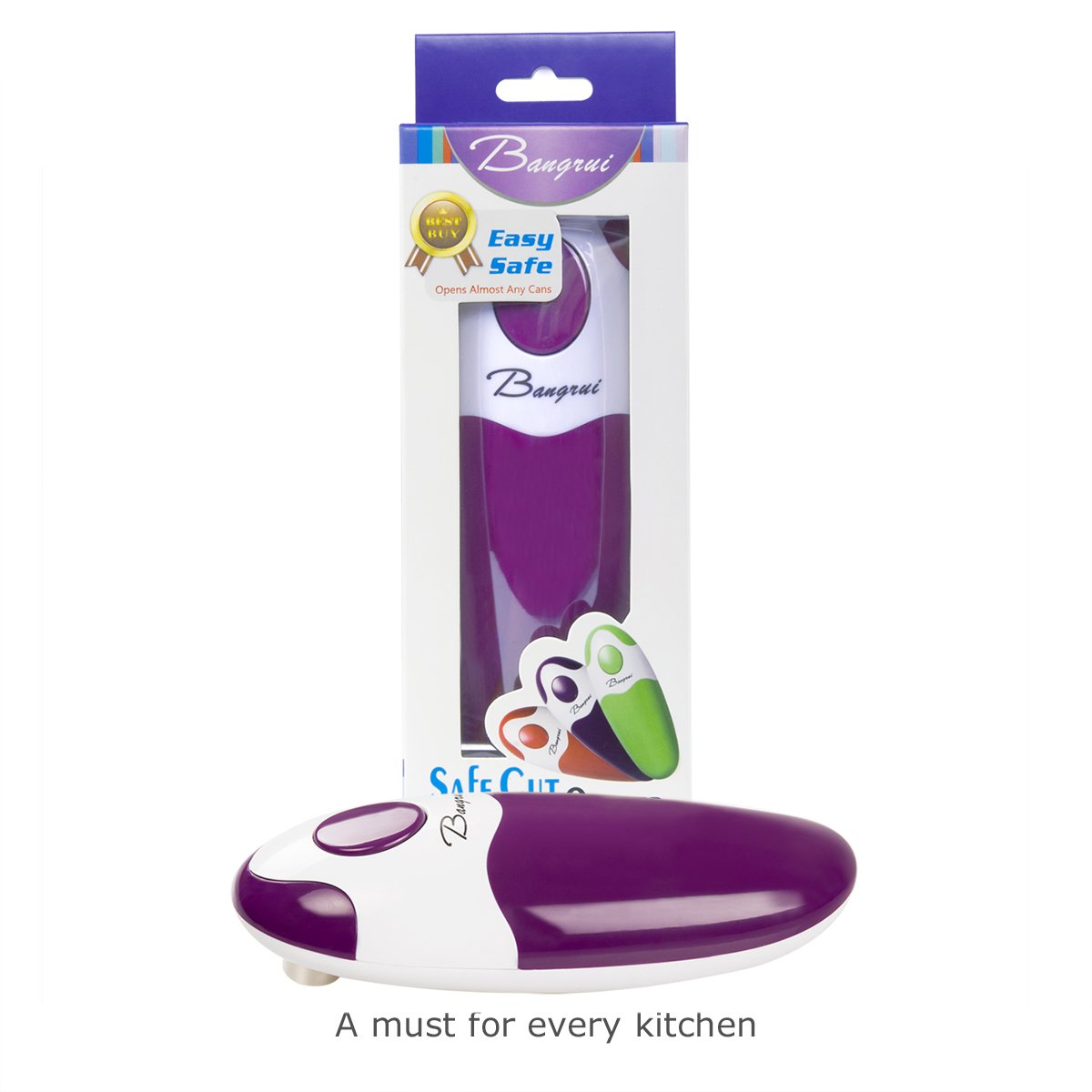 Kitchen Automatic Safety Cordless One Tin Opener&Bangrui Professional Electric Opener.One-touch switch .Smooth can edge.