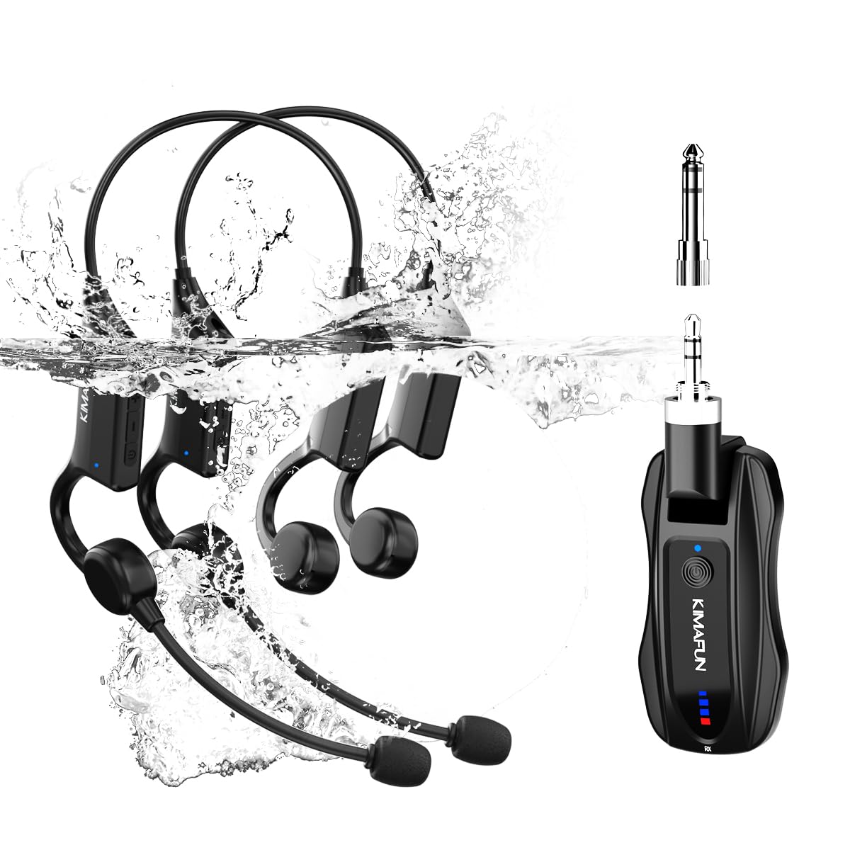 KIMAFUN 2.4G IP67 Waterproof Wireless Fitness Headset Microphone – product photo (Wireless Headset Microphones)