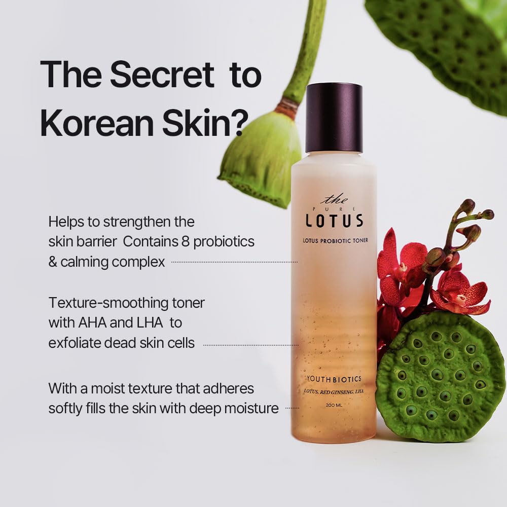 THE LOTUS PURE JEJU ISLAND THEPURELOTUS Youthbiotics Lotus Probiotic Toner, Korean Essence Toner 6.7oz – product photo (