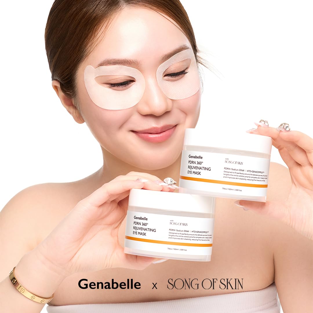 Genabelle PDRN 360° Rejuvenating Eye Mask – Full Eye Area Eye Patches for Hydration, Firming & Elasticity with PDRN & Pe