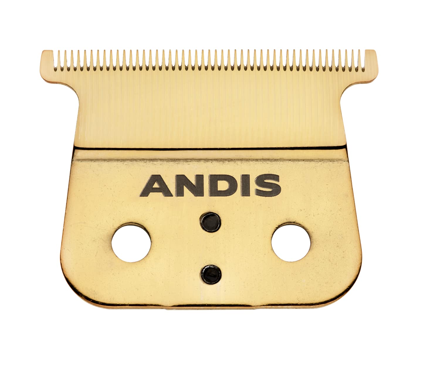 Andis Gold GTX-EXO cordless hair trimmer replacement blade with zero gap, precision grooming, and gold finish.